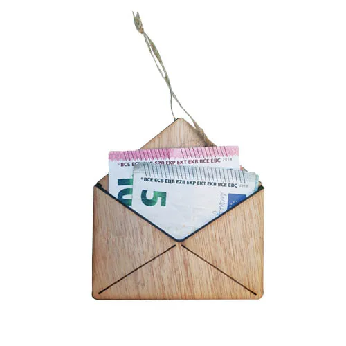 MooiHout Houten envelop trækuvert til pengegave