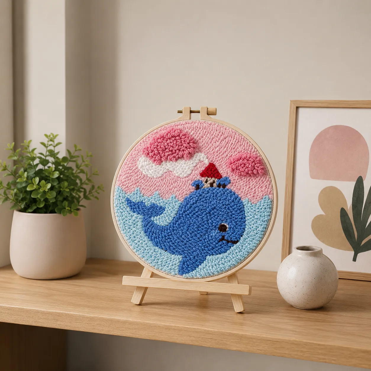 craftsy.dk Sød Hval punch needle sæt 20 cm til begyndere