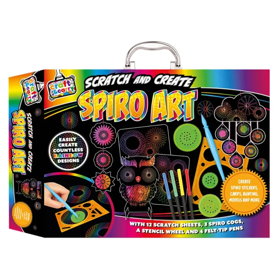 Decoden Magic Spiroart Scratch Art kradsesæt 12 ark