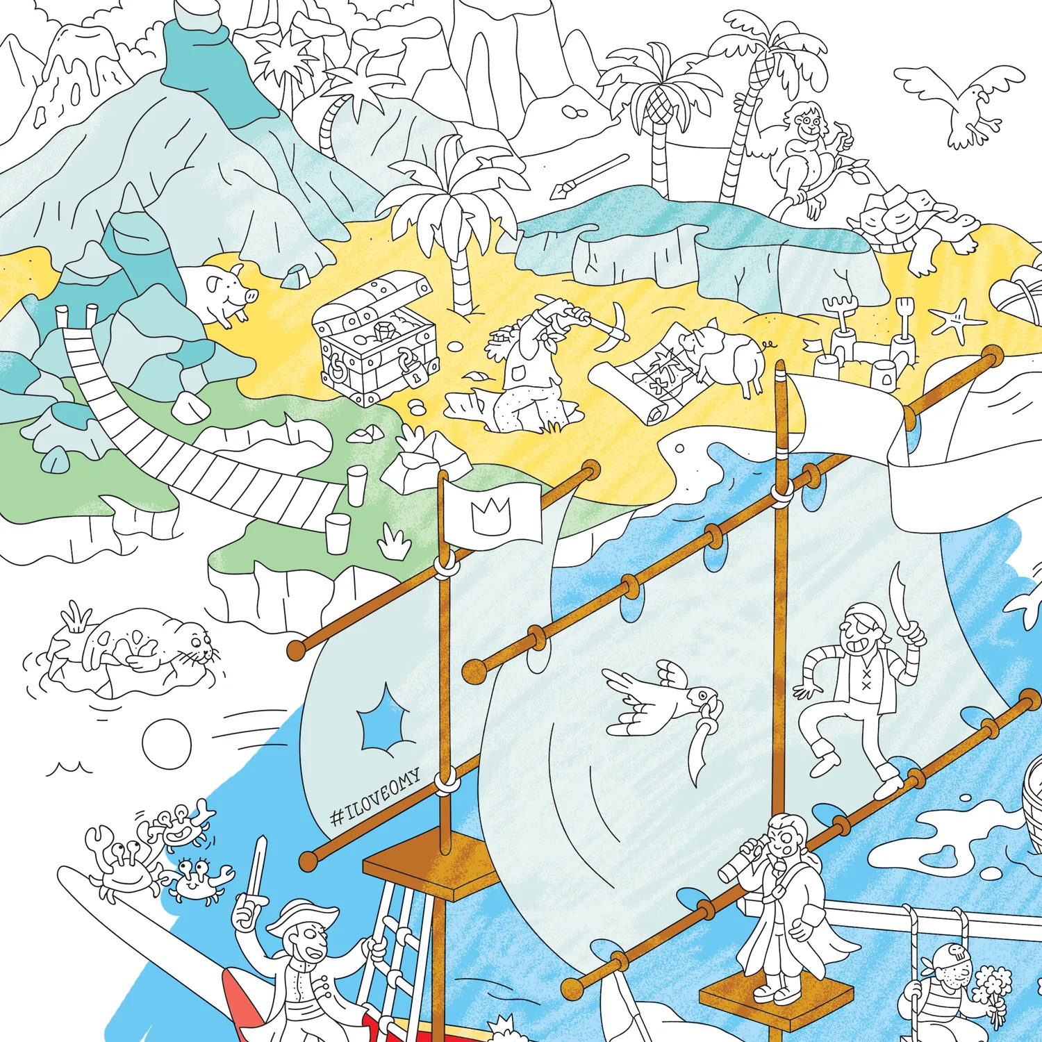 OMY Pirates kæmpe maleplakat pirater