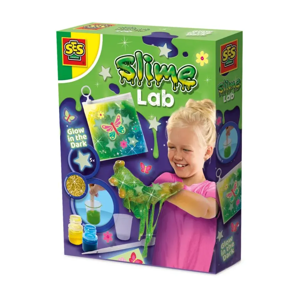 SES Creative Slime Lab Glow in the Dark Slimsæt selvlysende