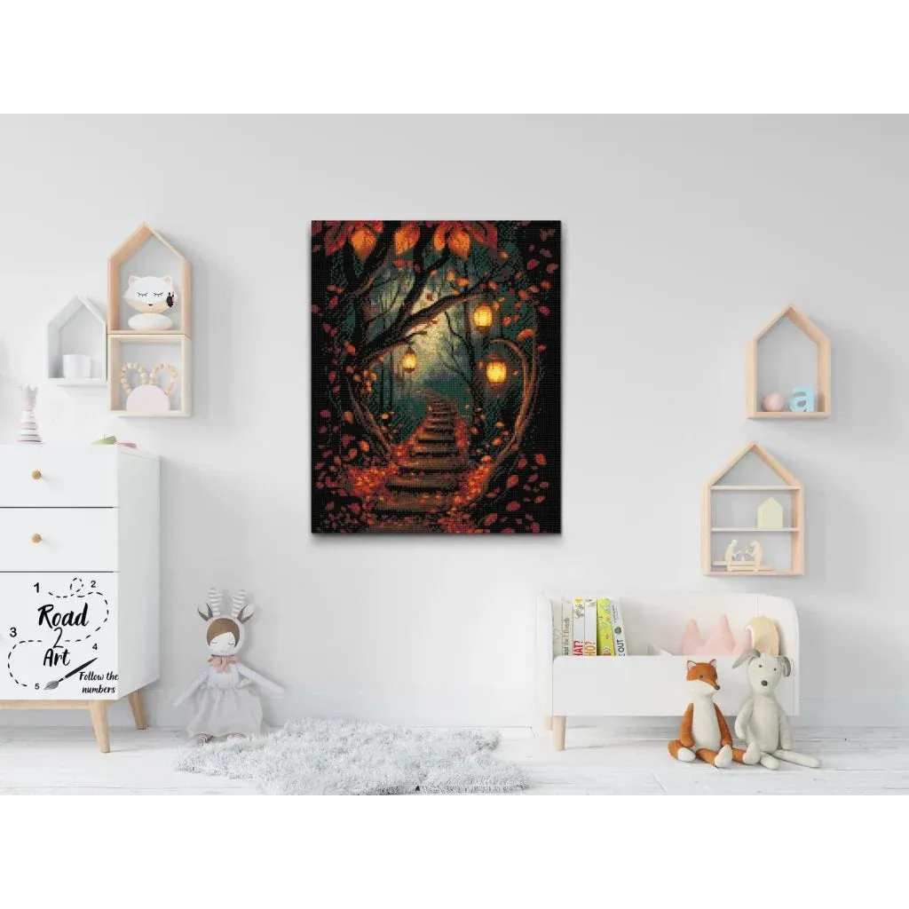 Road2Art Lysstien diamond paint 30x40 cm firkantede sten