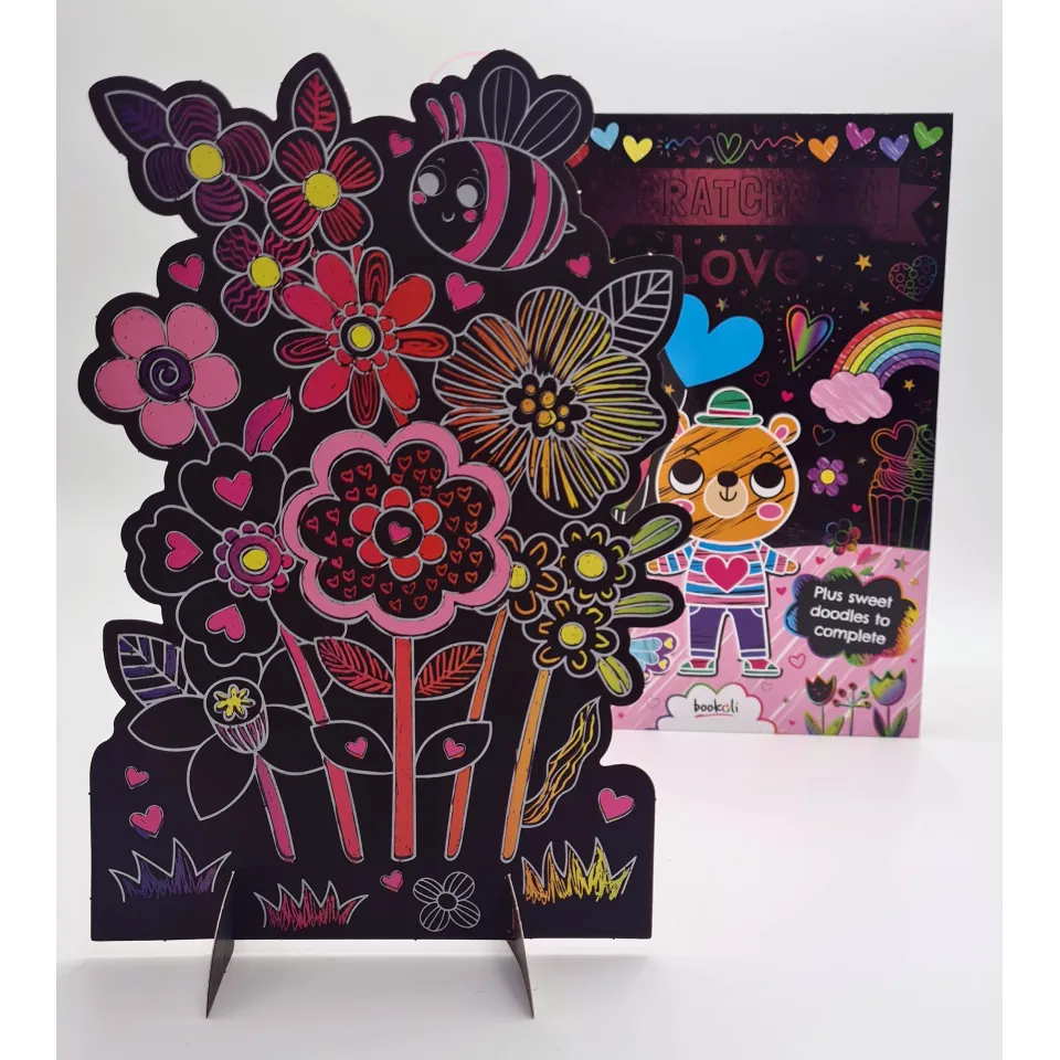 Decoden Magic Scratch Art Love skrabebog med regnbuefarver