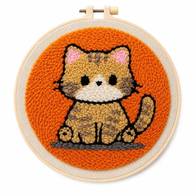 craftsy.dk Sød Kat punch needle sæt 20 cm kat
