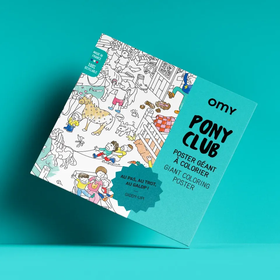 OMY Poney Club kæmpe maleplakat heste