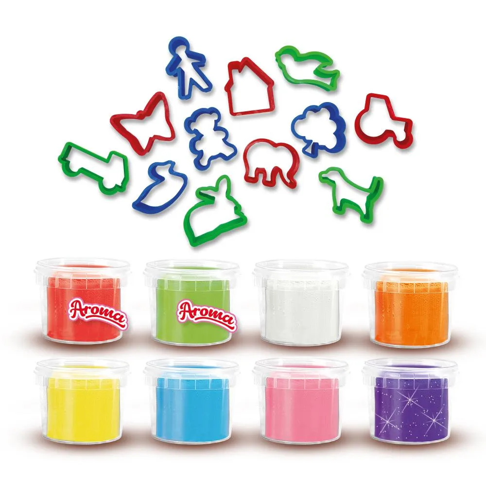 SES Creative Klei Mania modellervoks 8x90g duft og glitter