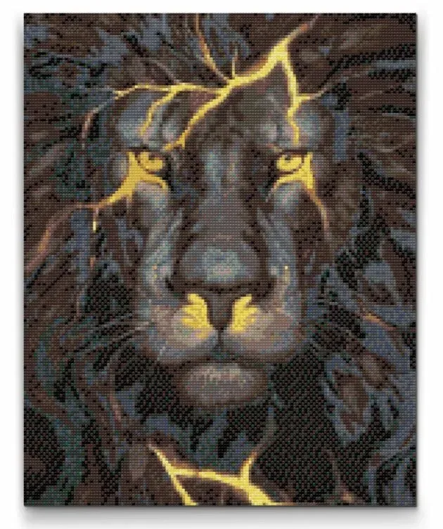 Road2Art Sort Løve diamond painting 5D kit