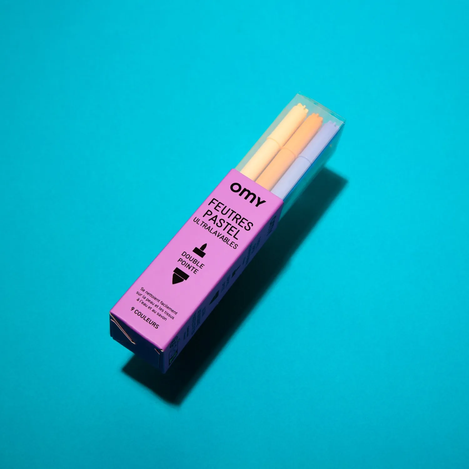 OMY Pastel tuscher 9 stk dobbelt spids