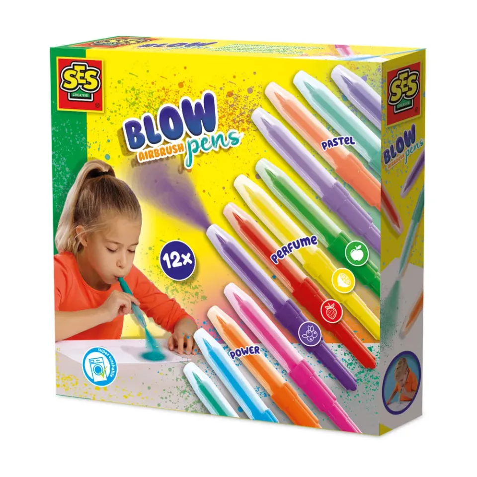 SES Creative Blow Airbrush pustetusch 12 stk duft pastel