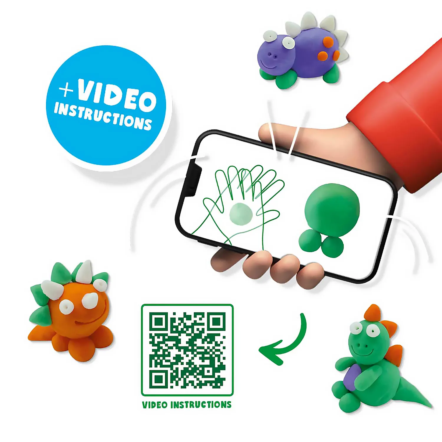 SES Creative FunDo modellervoks dinoer 310 g