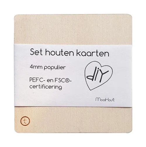 MooiHout DIY Blanco trækort sæt 5 stk 4 mm træ