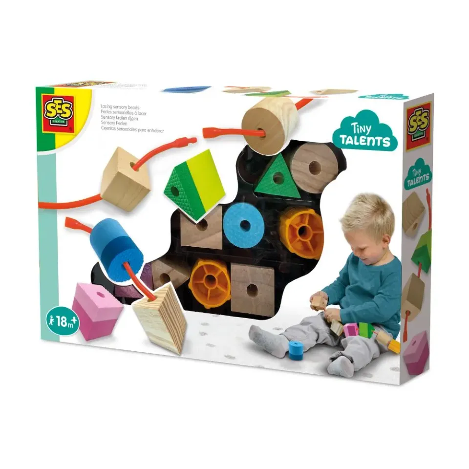 SES Creative Sensory perlesæt træperler 7 stk