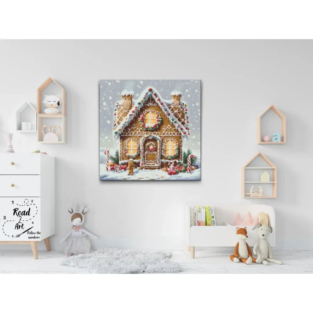 Road2Art Peberkagehus i Juleland diamond painting 50x50