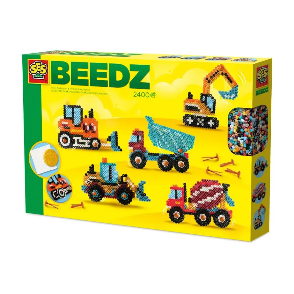 SES Creative Beedz Byggekøretøjer strygperler 2400 stk