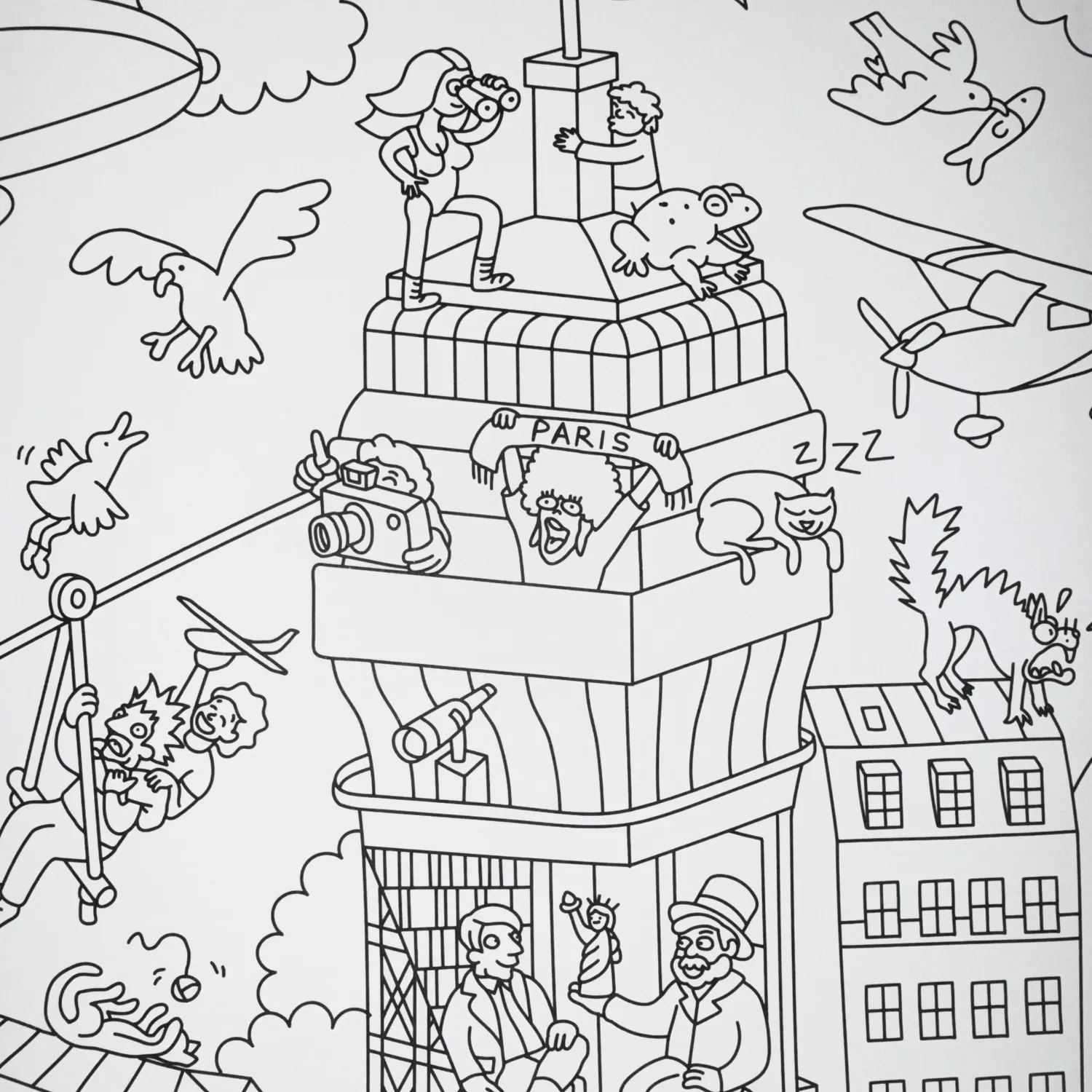 OMY Tour Eiffel kæmpe maleplakat til farvelægning