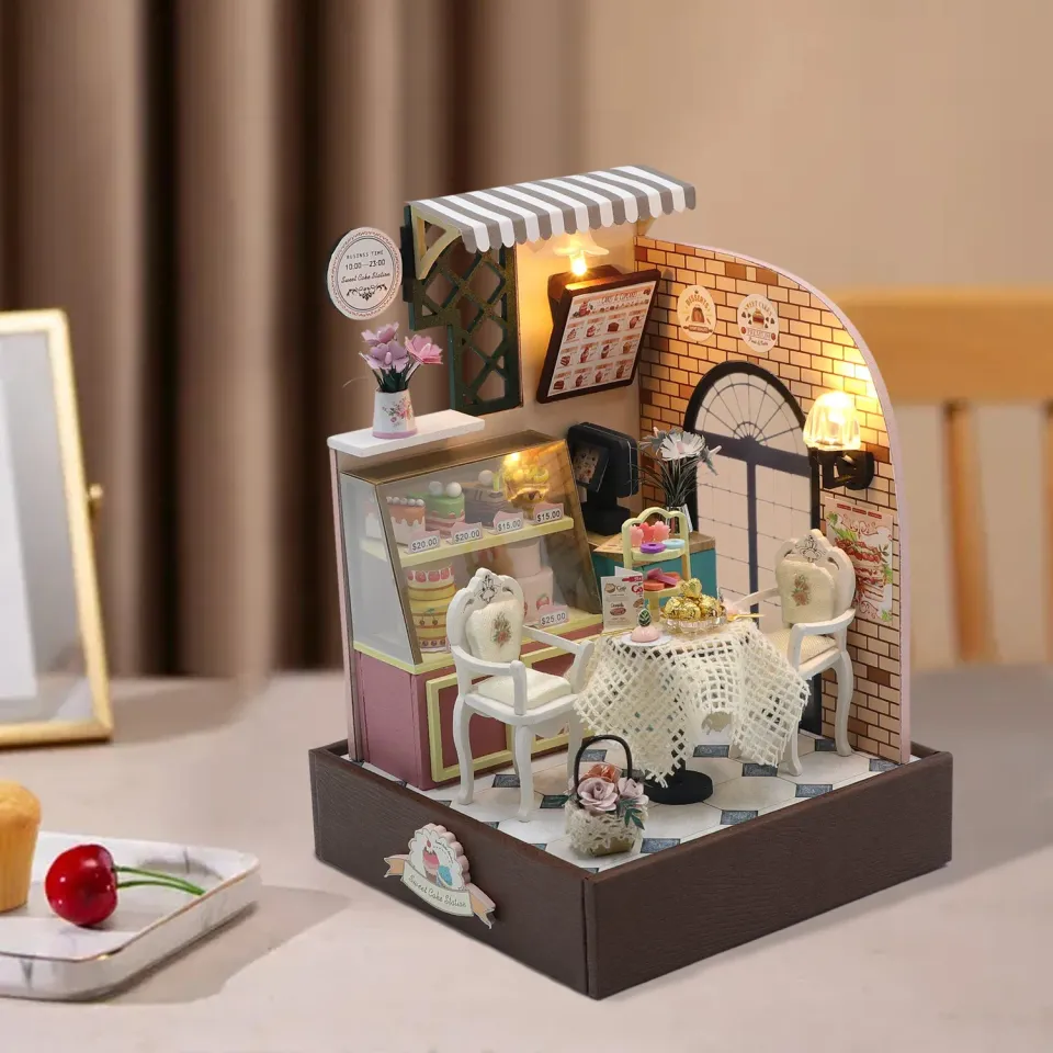 Craftsy Sød Kage miniature diorama 14,5 cm med LED