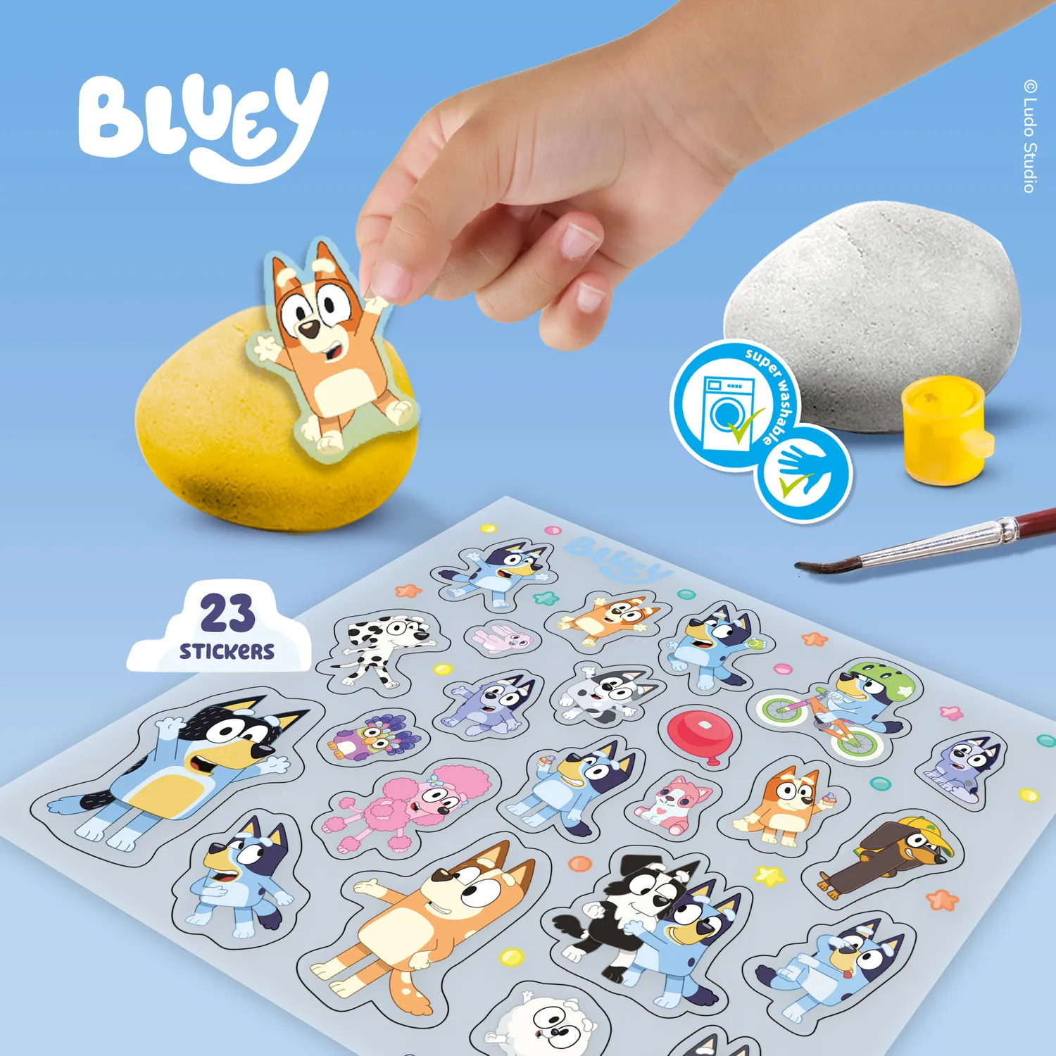 SES Creative Bluey stenmalingssæt med 5 sten
