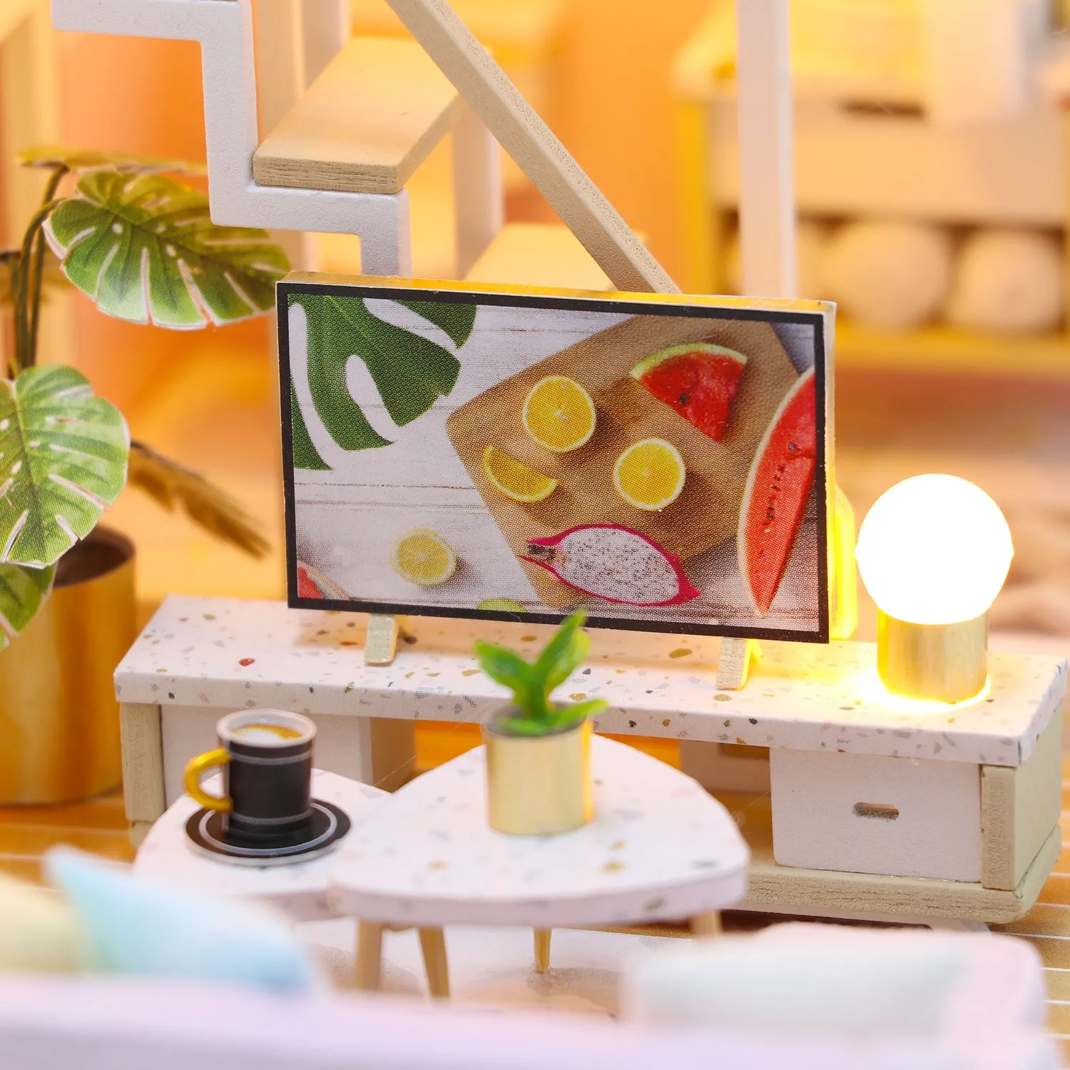 Craftsy Miniature Diorama Sød Tid byggesæt med LED-lys