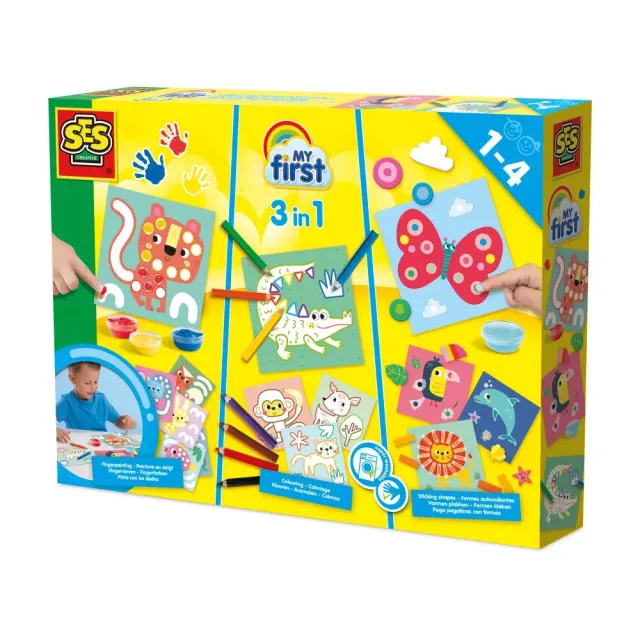 SES Creative My First 3 i 1 fingermaling sæt dyr