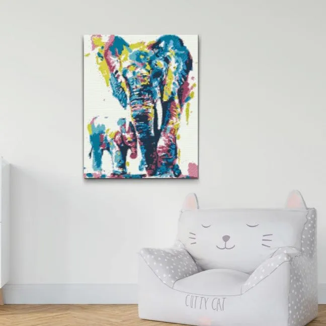 Road2Art Elefant mor og barn diamond painting 40x50