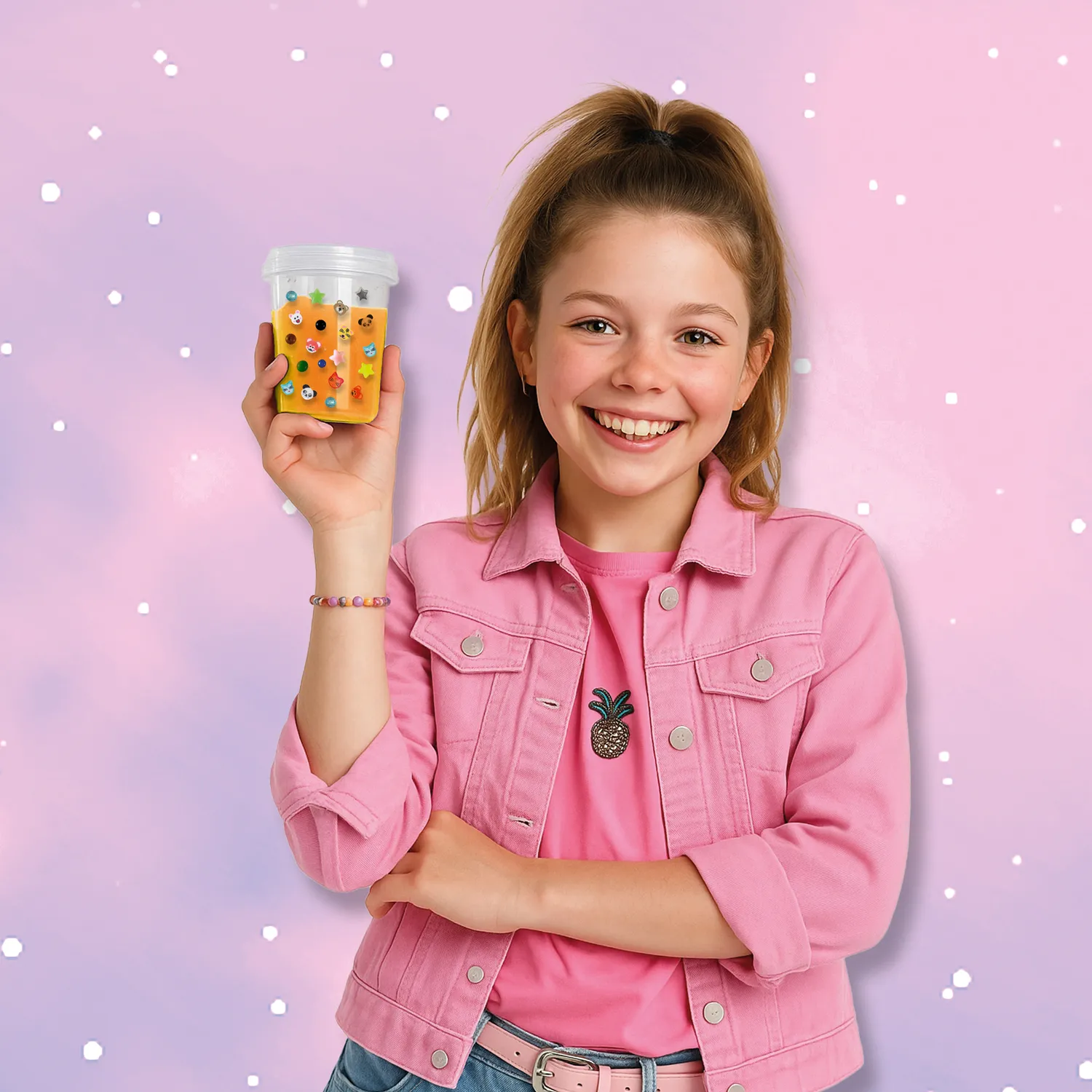 SES Creative Shake-a-Slime Party Animals slim 200 g med perler