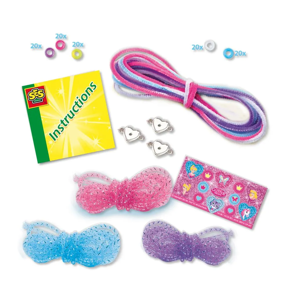 SES Creative Glitter armbåndssæt chenilletråd