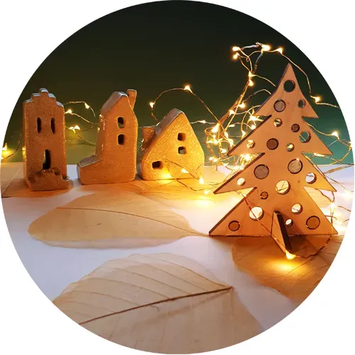 MooiHout Pop-up 3D juletræ julekort i træ