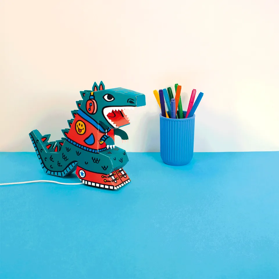 OMY Dino 3D paplampe samlesæt med USB natlys