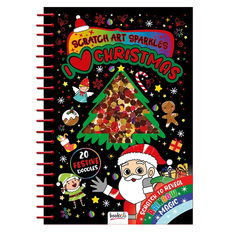 Decoden Magic Scratch Art Sparkles I Love Christmas kradsebog jul