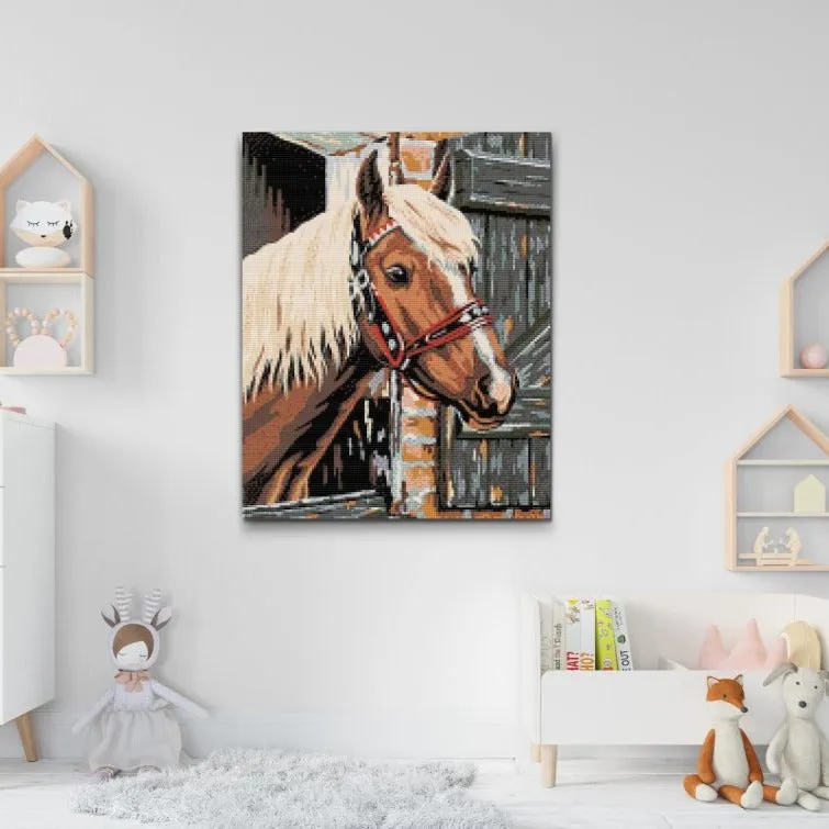 Road2Art Brun Hest diamond painting firkantede 40x50 cm