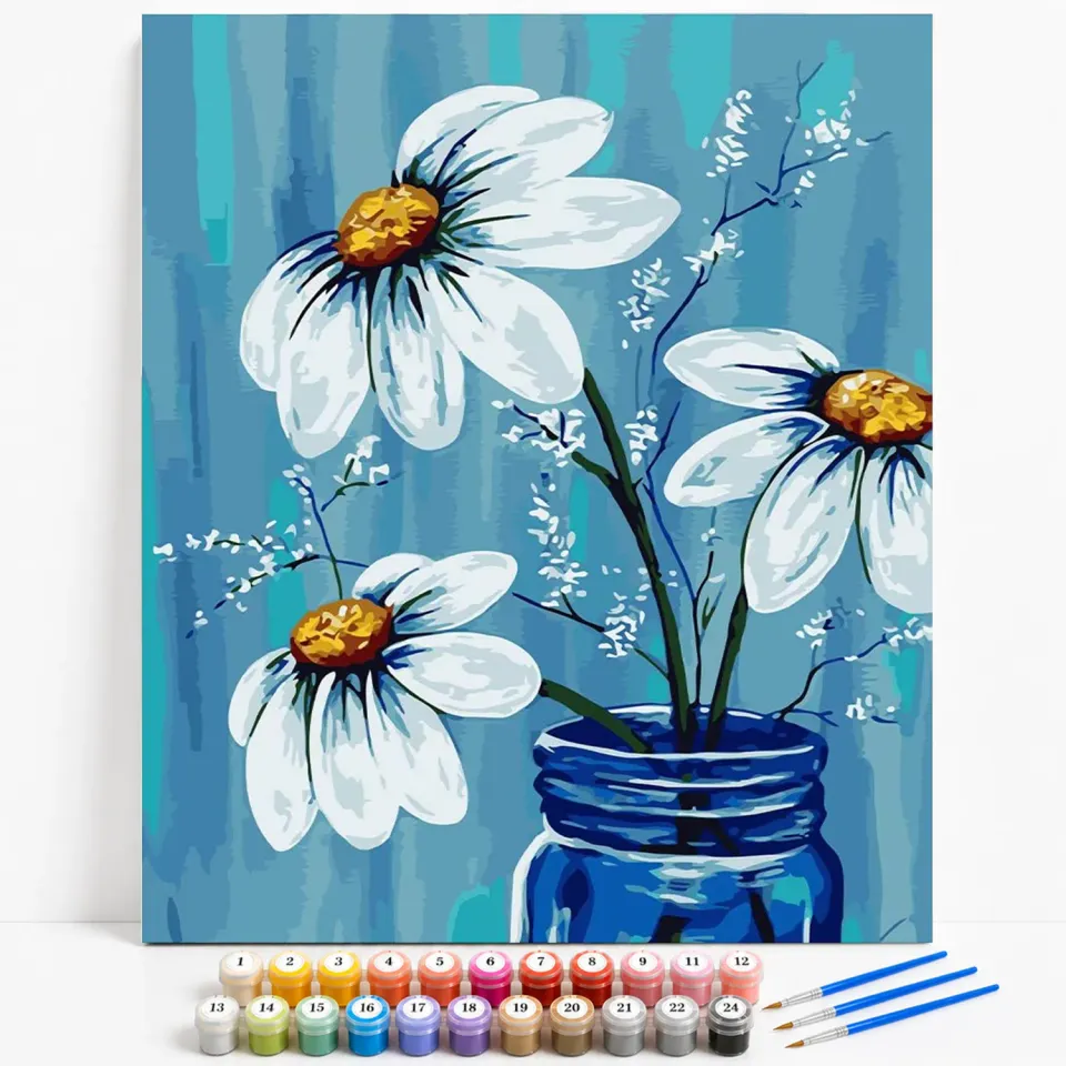 Craftsy Blomster Margueritter mal efter tal 40x50 blomst
