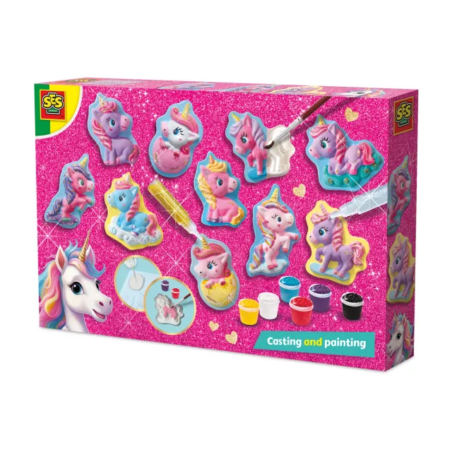 SES Creative Baby Unicorns gipssæt 10 figurer glitter