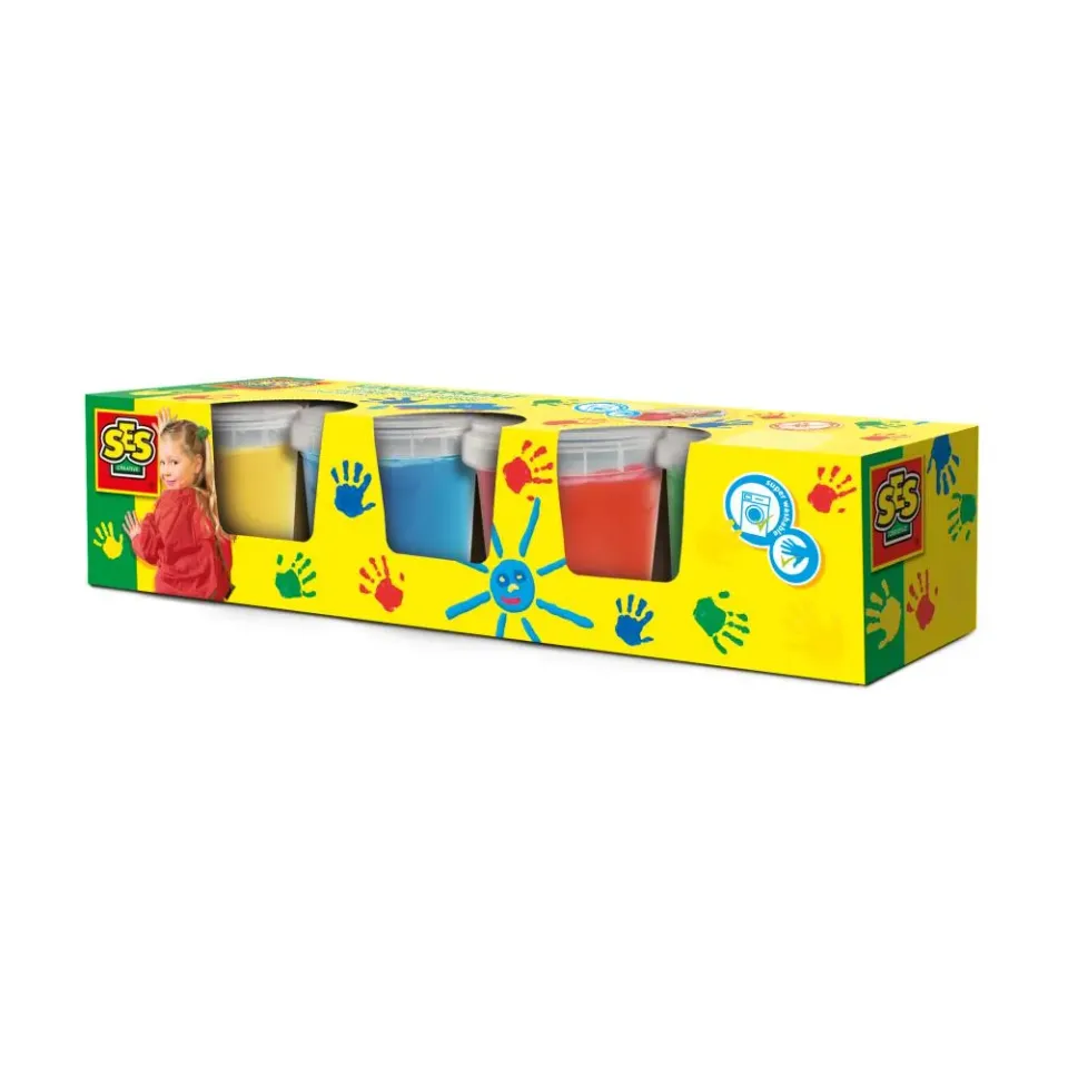 SES Creative fingermaling 4 farver x 145 ml vaskbar