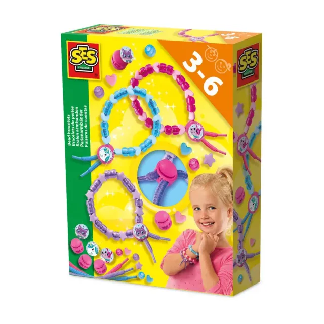 SES Creative armbånd perlesæt 3 snore justerbar lukning