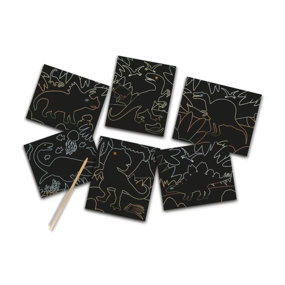 SES Creative skrabekort glow in the dark dinos 6 stk