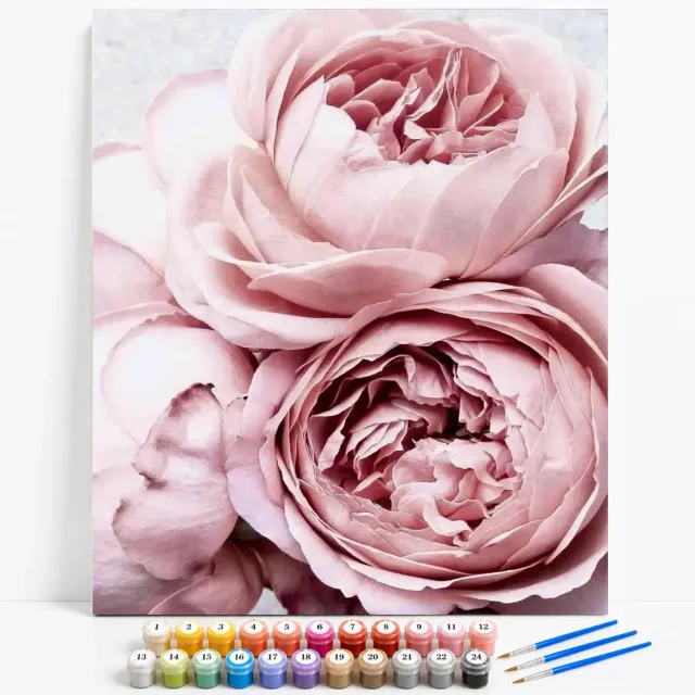 craftsy.dk Lyserøde Blomster mal efter tal 40x50 cm uden ramme