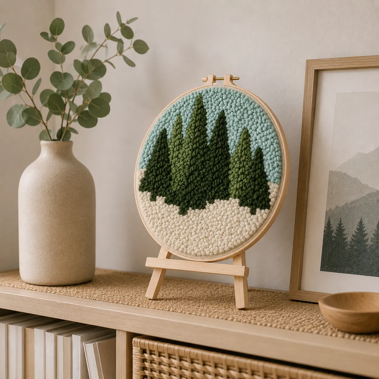 craftsy.dk Vinterskov punch needle sæt 20 cm snelandskab