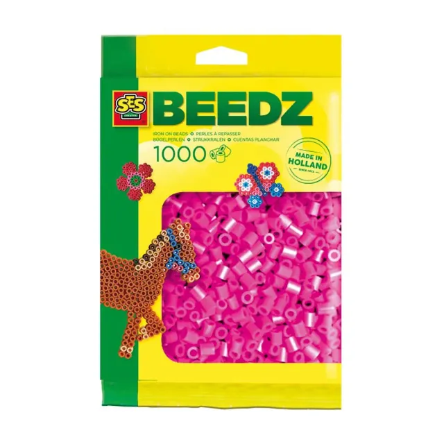 SES Creative Beedz strygeperler 1000 stk neonrosa