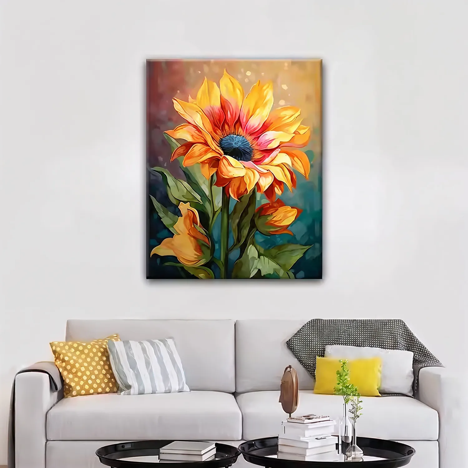Craftsy.dk Magisk Solsikke mal efter tal 40x50 cm uden ramme
