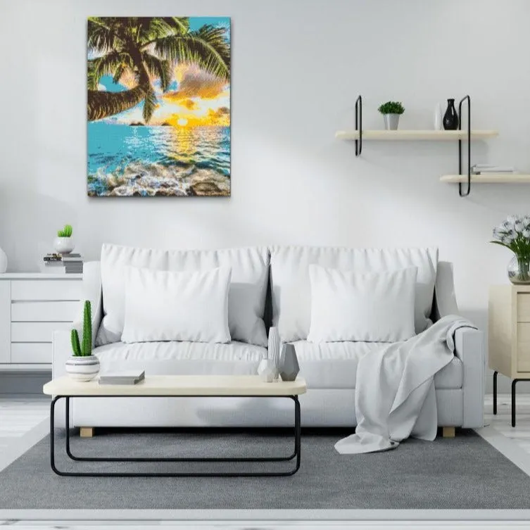 Road2Art Island Sunset diamond painting runde 40x50 cm
