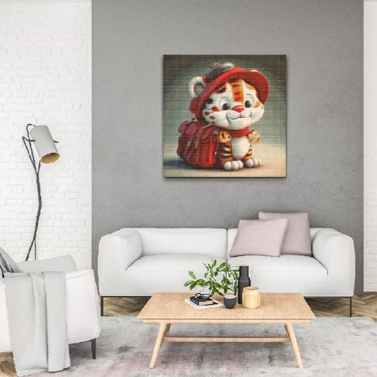 Road2Art Lille Tiger diamond painting 50x50 cm runde
