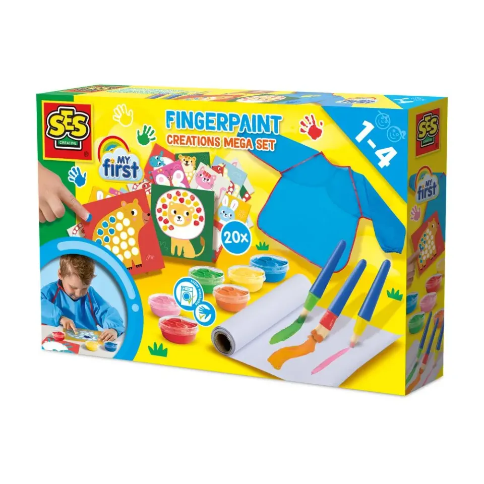 SES Creative My First Vingerverf fingermaling mega sæt 6 farver
