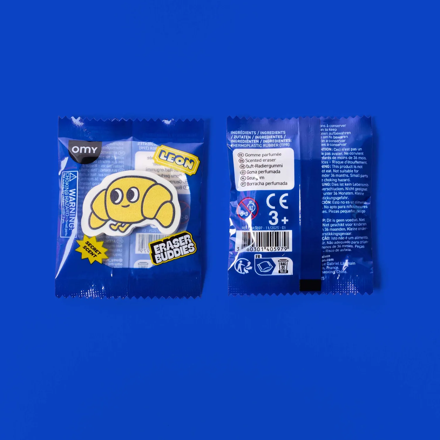 OMY Eraser Buddies viskelæder Leon croissant duft