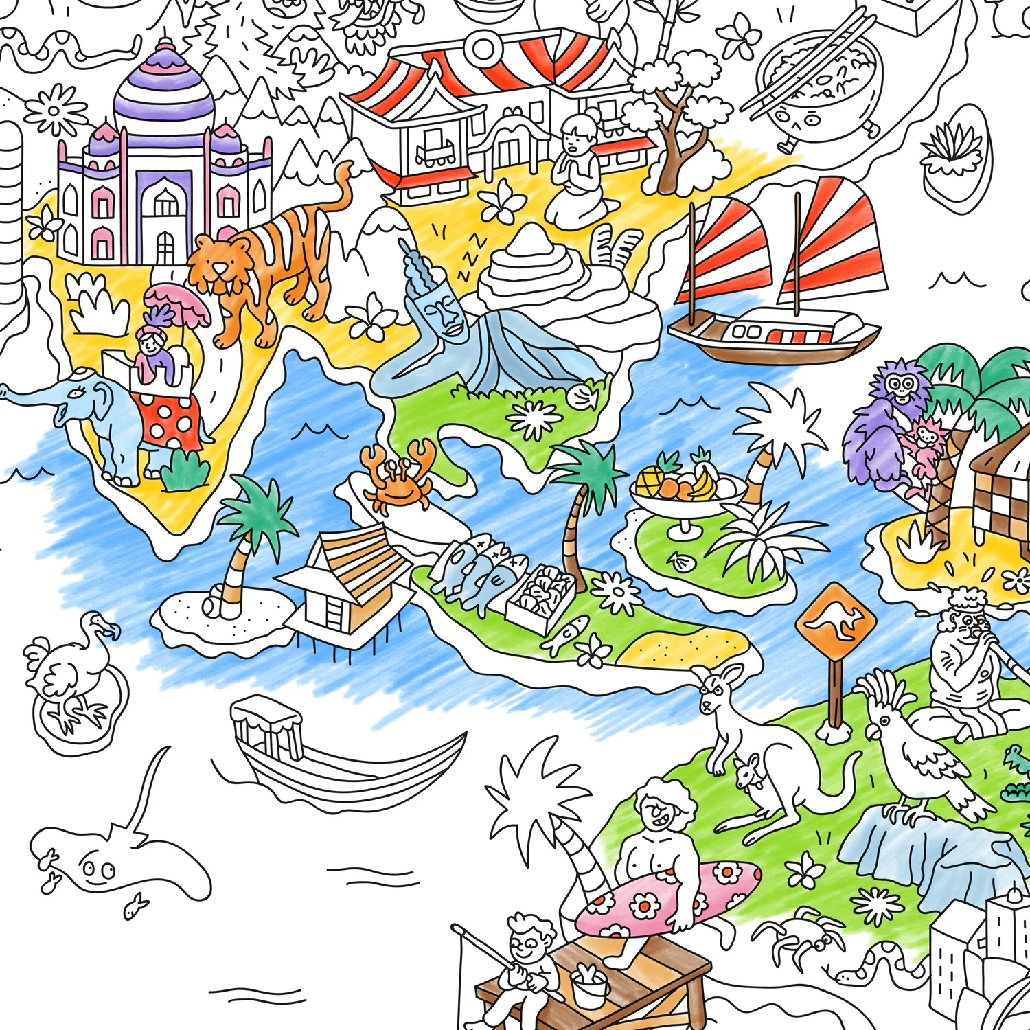 OMY Atlas kæmpe maleplakat verdenskort