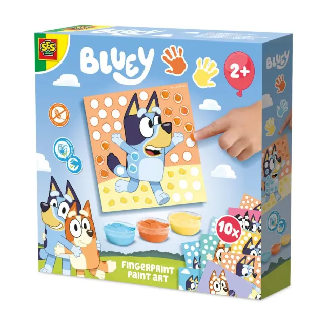 SES Creative Bluey fingermalingssæt 10 kort glutenfri