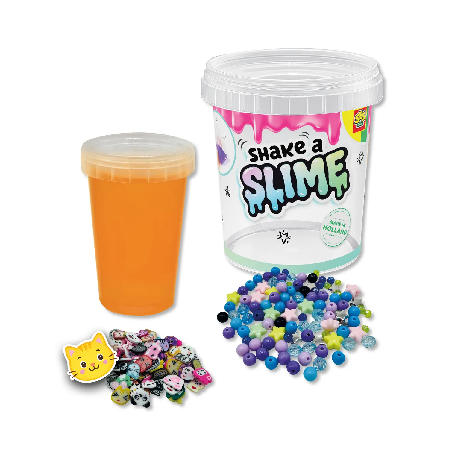 SES Creative Shake-a-Slime Party Animals slim 200 g med perler