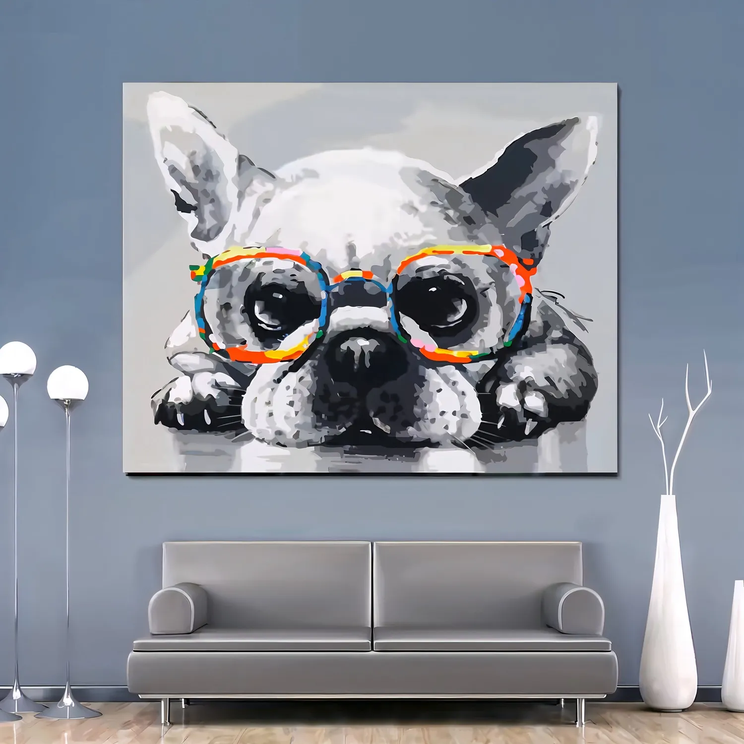 Craftsy Hund i Briller mal efter tal 40x50 cm dyremotiv