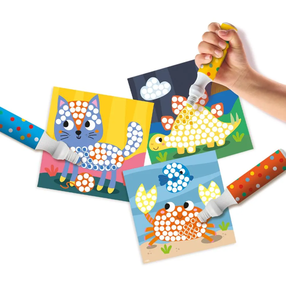 SES Creative Dot Markers Duppetusser 3 stk med Kort
