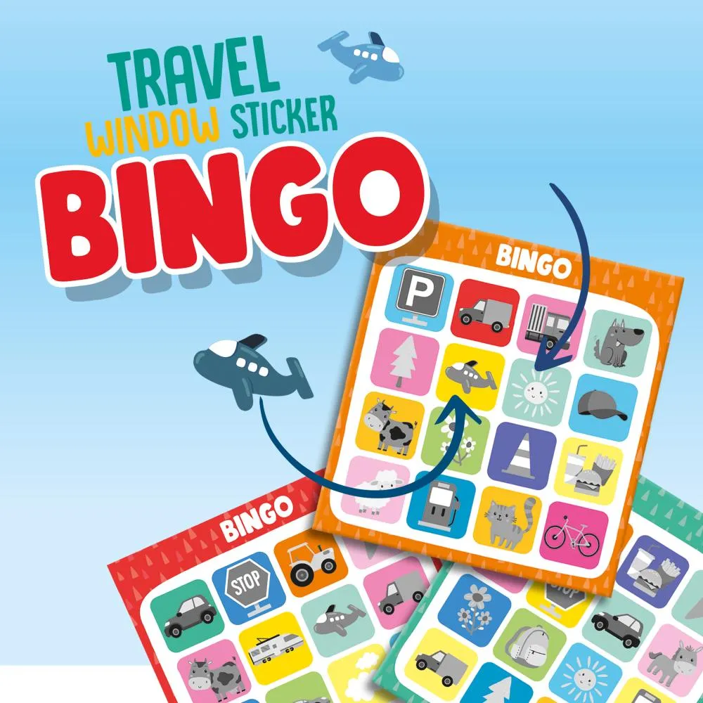 SES Creative Rejsebingo vinduesspil 6 plader 64 stickers