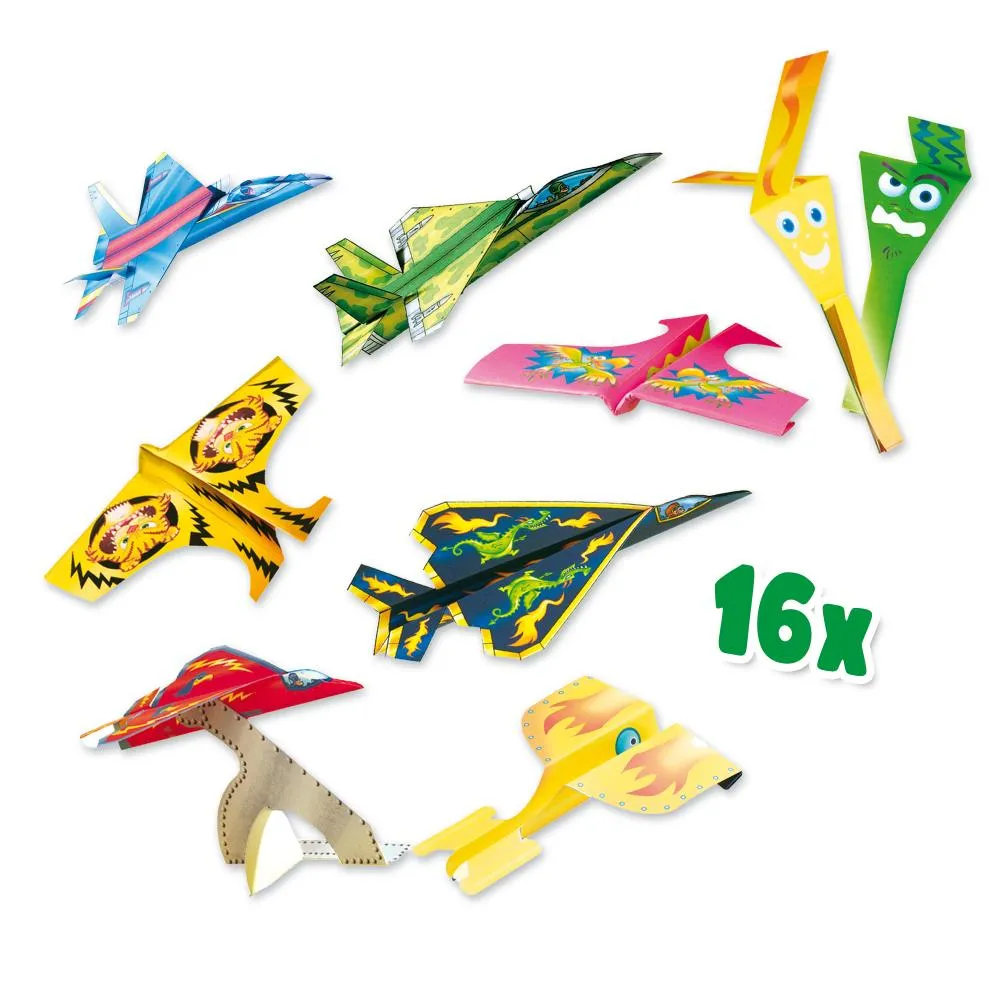 SES Creative Vliegtuigjes vouwen papirfly 16 ark fra 5 år
